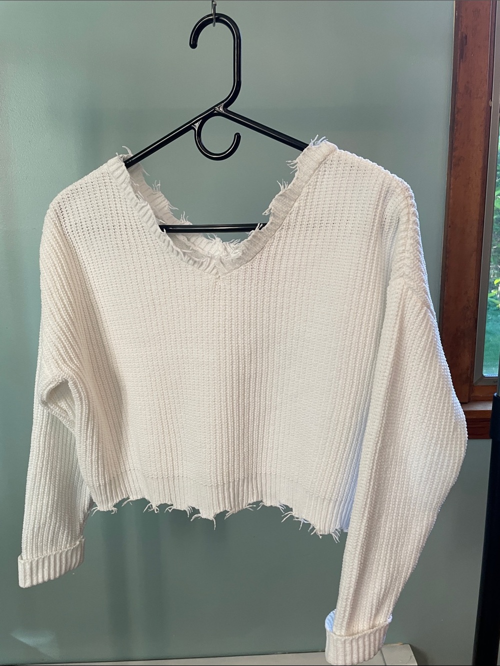 mi ami White Knit Top with Pink Label
